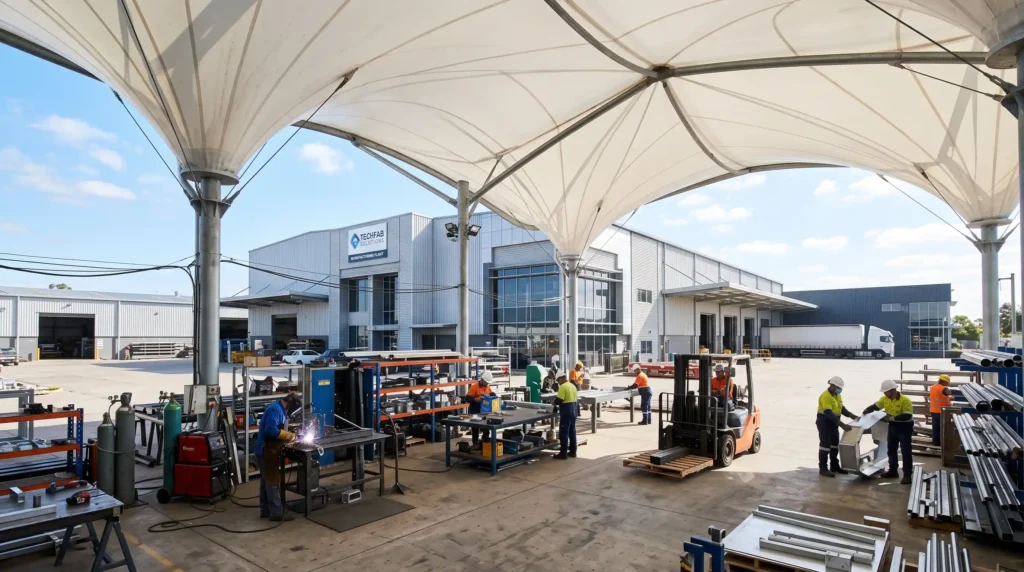 Tenda Membrane untuk Pabrik dan Gudang: Alternatif Atap Bentang Lebar Gemini Generated Image 5mmik15mmik15mmi 2 1