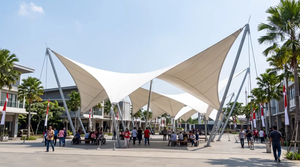 Bentuk Struktur Tenda Membrane: Conical, Hypar, dan Arch Gemini Generated Image c3ry99c3ry99c3ry 1