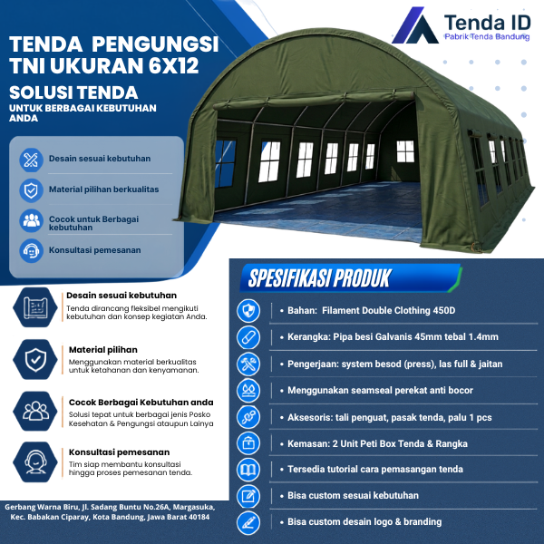 Tenda Lorong TNI 6x12 Tenda Lorong TNI 6x12