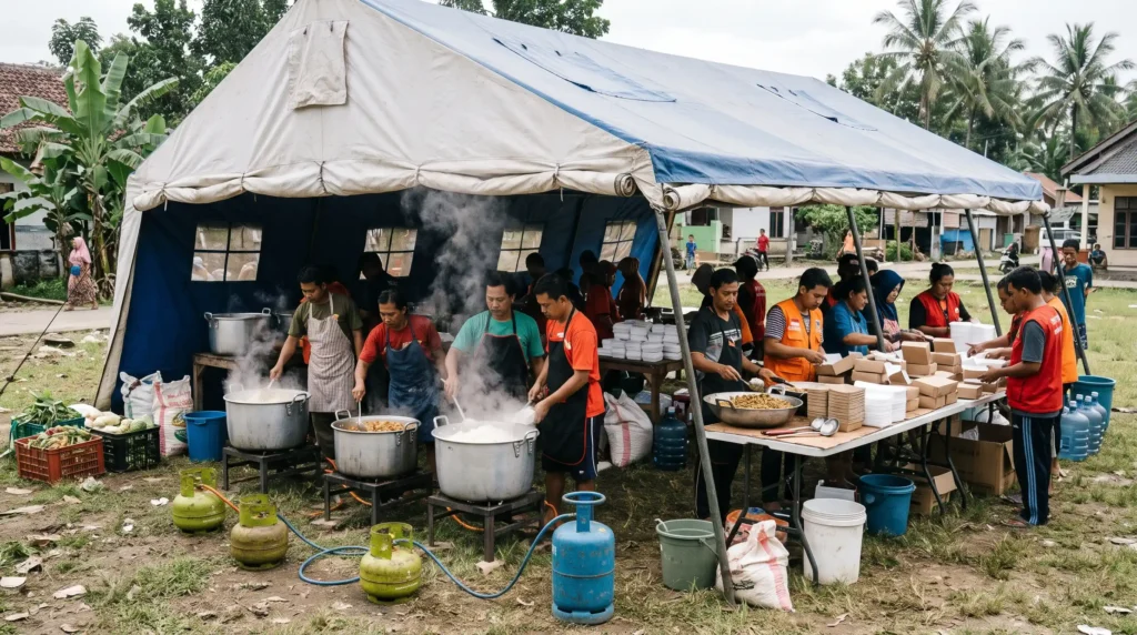Tenda Dapur Umum: Ukuran, Spesifikasi, dan Tata Letak yang Aman